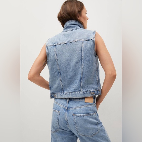 Mango Denim vest with pockets - Picture 2 of 9